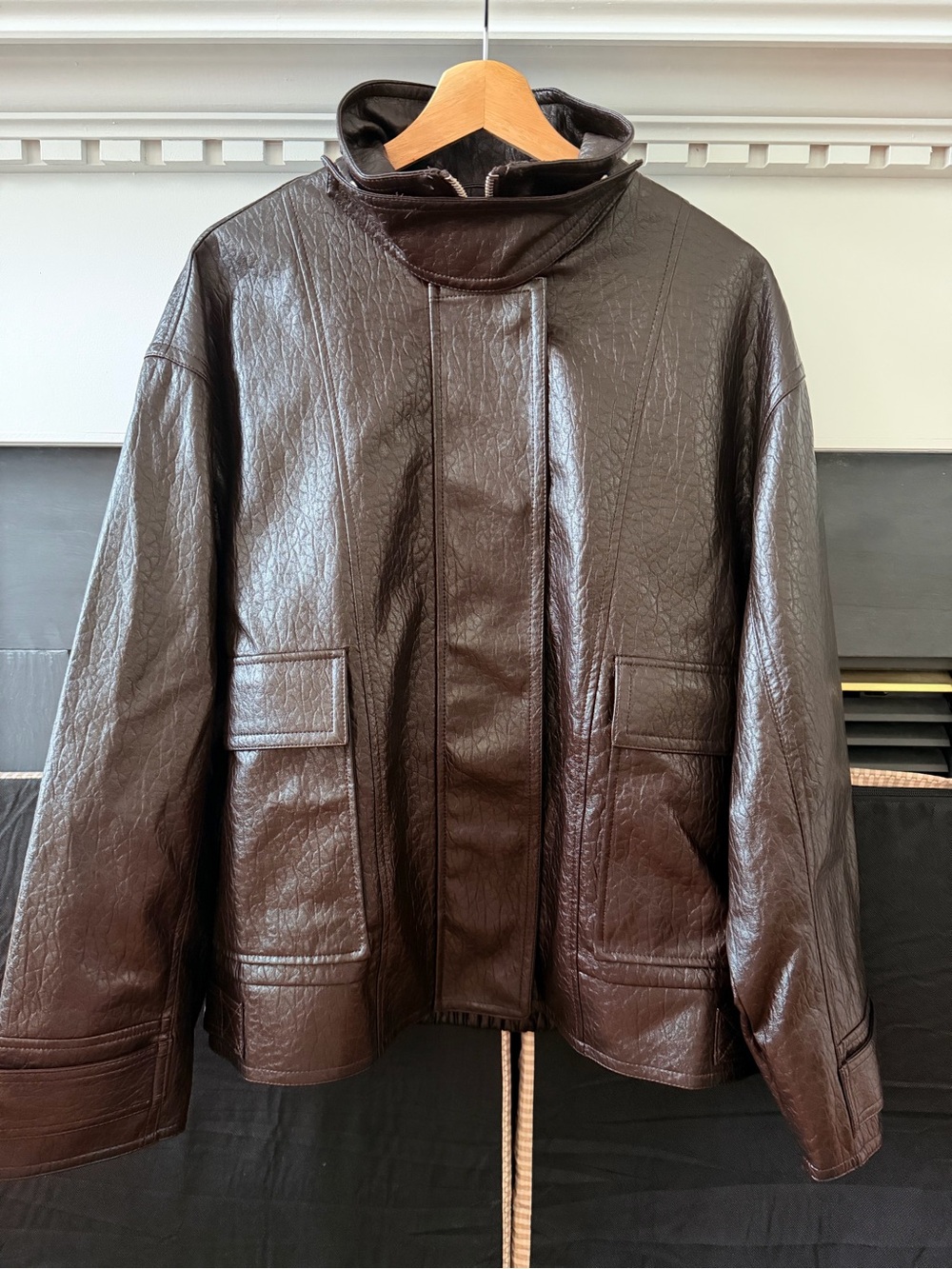 Zara ZW collection faux leather jacket 3548/046 L NWT